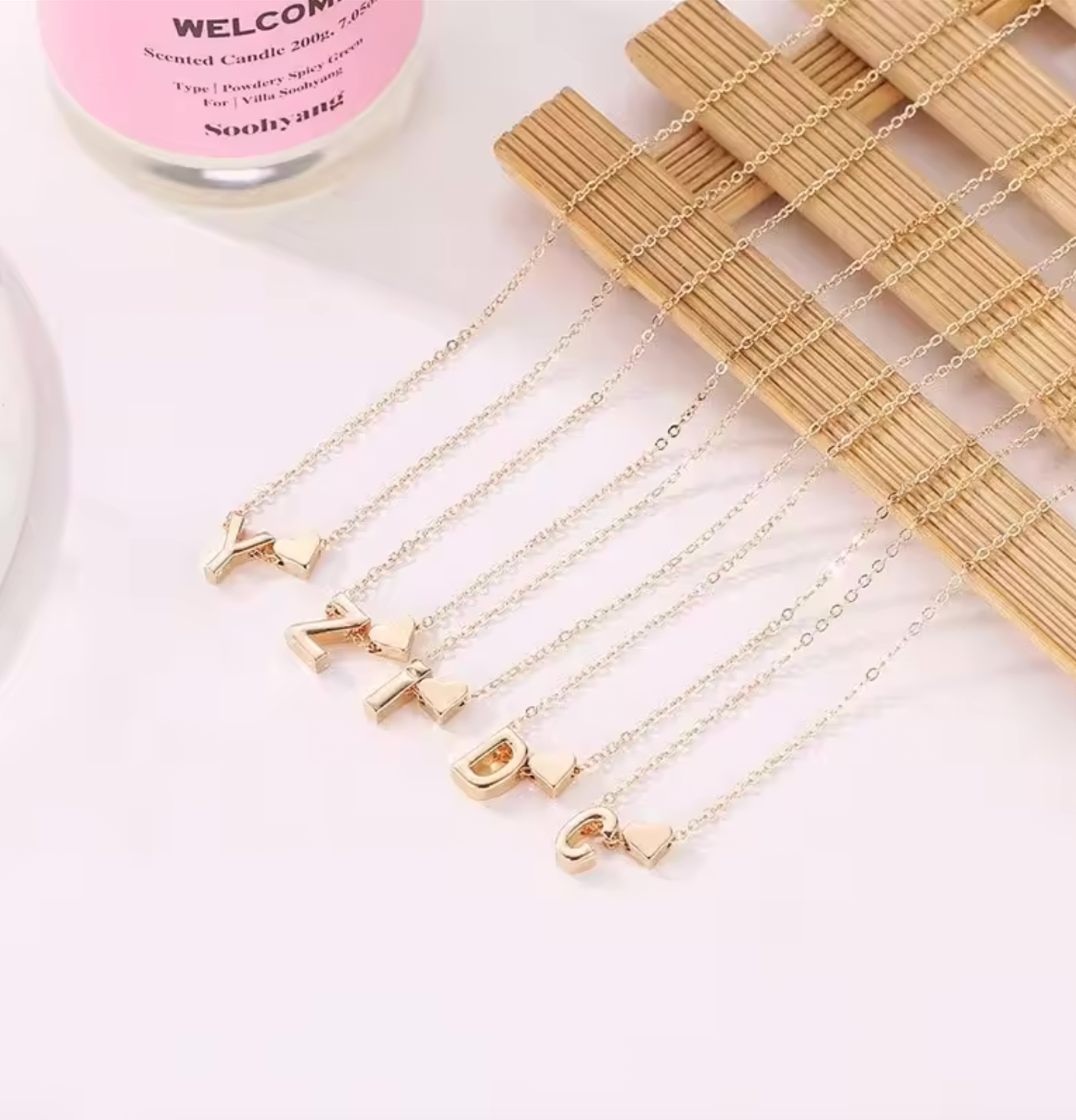 Fashion Tiny Heart Dainty Initial Necklace Gold Silver Color Letter Name Choker For Women Pendant Jewelry Gift